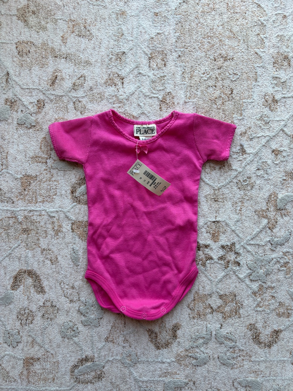 NWT! Vintage 90’s Children’s Place Magenta Bow Appliqué Onesie